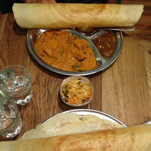 curry dosa and kim chi  at The Lotus-Heart Restaurant in Christchurch