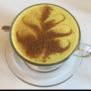 turmeric latte at The Lotus-Heart Restaurant in Christchurch