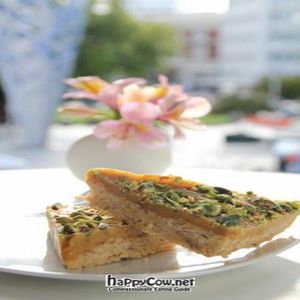 Ginger Pistachio Slice at The Lotus-Heart Restaurant in Christchurch