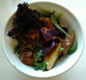 Vegan "Peace Bowl" for $16.95 (lunch special) at The Lotus-Heart Restaurant in Christchurch
