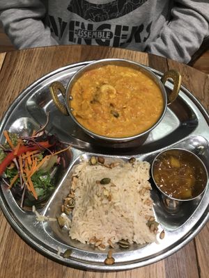 Vegan curry at The Lotus-Heart Restaurant in Christchurch