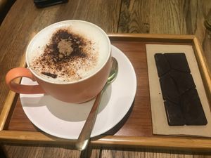 Vegan hot chocolate  at The Lotus-Heart Restaurant in Christchurch