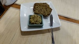 Gluten-free quinoa bread at Oli Veggie Food in Punta Del Este