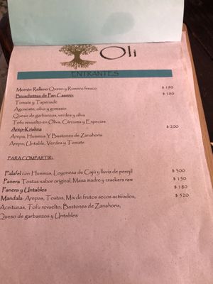 Menu_Jan2020 at Oli Veggie Food in Punta Del Este