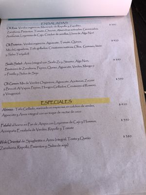 Menu_Jan2020 at Oli Veggie Food in Punta Del Este