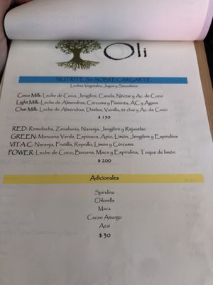 Menu_Jan2020 at Oli Veggie Food in Punta Del Este