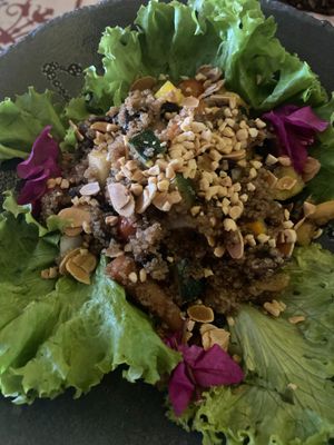 Quinoa salad with roasted vegetables  at Zaitun in Cartagena