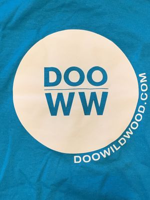 A new shirt with Wildwood’s logo that we bought!  at Downtown Farmers Market in Wildwood