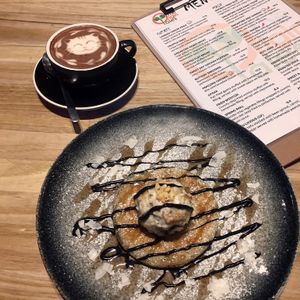 Taro pancake with vegan icecream at The Origin Tales in Brunswick East