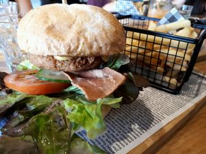 Zinger burger. Must have. at The Origin Tales in Brunswick East