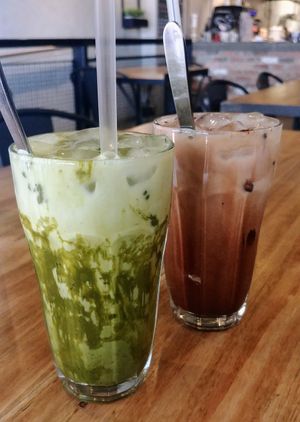 Iced Matcha and Iced Mocha at The Origin Tales in Brunswick East