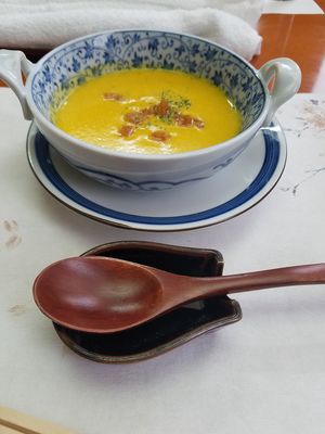 pumpkin soup at Asai Togei in Osaka