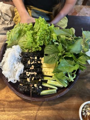 Grill "beef" wrapped in Lolot Leaf  at Com Chay Cuong in Can Tho