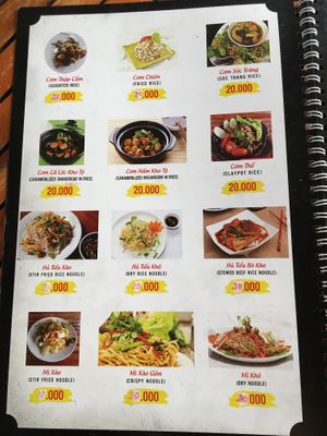 Menu 1  at Com Chay Cuong in Can Tho