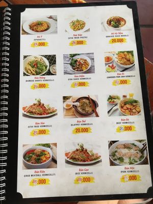 Menu 2 at Com Chay Cuong in Can Tho