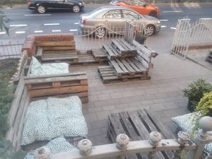 Some outdoor seating at Bistro Jaglana in Szczecin