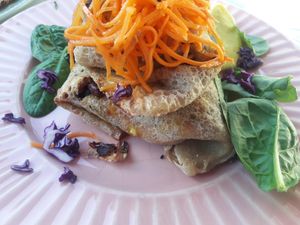 Bistro Jaglana: burrito with carrot salad on top at Bistro Jaglana in Szczecin