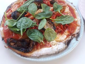 Grill pizza (aubergine) at Bistro Jaglana in Szczecin
