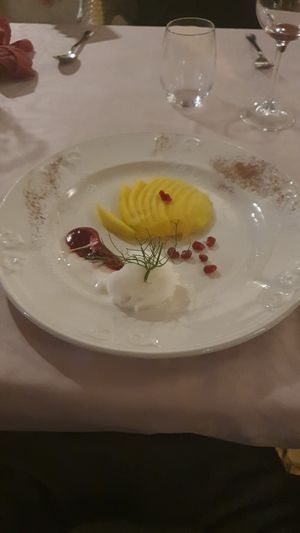 Fresh mango and sorbet at Goya in Funchal