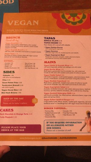 Menu ! at Lounges - Alcampo Lounge in Brighton
