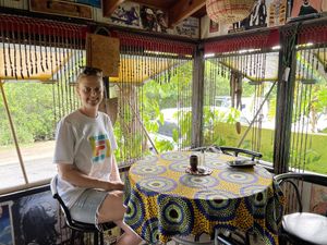 View from the table at Freedom Fighters Ital Shack in Philipsburg