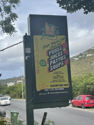 Sign outside   at Freedom Fighters Ital Shack in Philipsburg