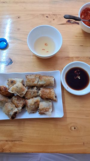Fried springrolls at Com Pho Chay Tu Bi in Hanoi