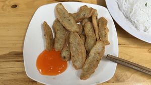 Vegan chicken   at Com Pho Chay Tu Bi in Hanoi