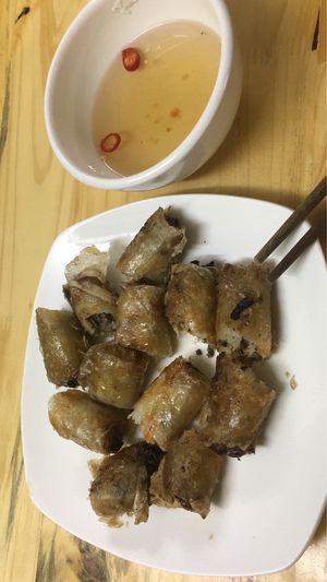 Spring roll at Com Pho Chay Tu Bi in Hanoi