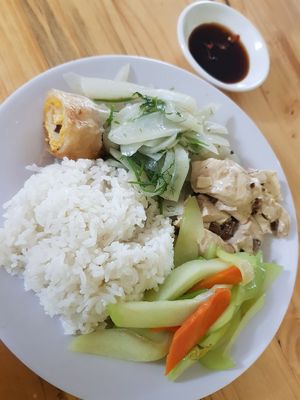 "tu bi" steamed rice at Com Pho Chay Tu Bi in Hanoi