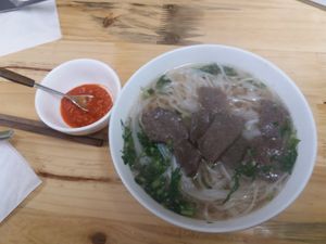 Yummy pho at Com Pho Chay Tu Bi in Hanoi