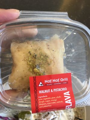 Vegan baklava at Naf Naf Grill in Bloomington