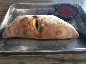 Vegan Calzone at Rock'n Dough Pizza in Jackson
