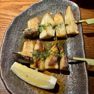 King oyster mushroom & miso herb sauce (requested to be made vegan)  at Sticks N Sushi in Copenhagen