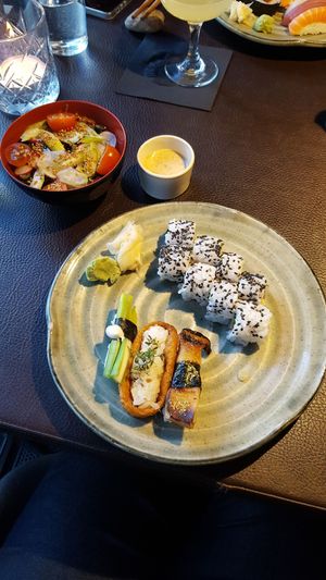 Artichoke maki and nigiri at Sticks N Sushi in Copenhagen