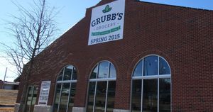 Outside at Grubb's Grocery in Jackson