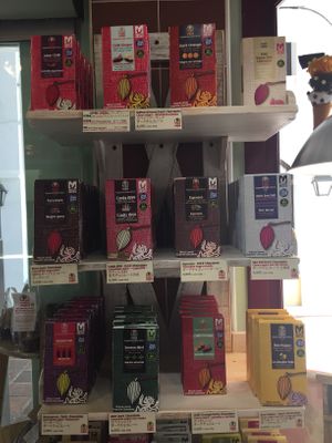 All of the dark chocolates except for 2 (which contains honey) are vegan! (And delicious, we recommend the Massaman one)  at Mayan Monkey Mijas in Mijas