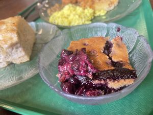 Blueberry cobbler   at Green Cuisine Vegetarian Restaurant in Victoria