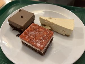 Sugar free Mousse cake, strawberry torte, cheesecake (the best!)  at Green Cuisine Vegetarian Restaurant in Victoria