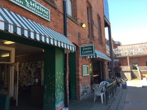 Outside at Green Cuisine Vegetarian Restaurant in Victoria