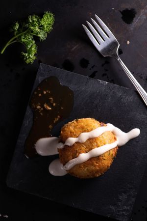 Potato Fritter at Green Cuisine Vegetarian Restaurant in Victoria