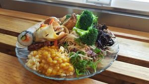 Buffet at Green Cuisine Vegetarian Restaurant in Victoria