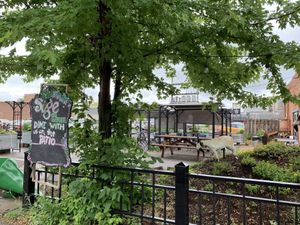 Patio seating  at Sage on Laurel in Brainerd