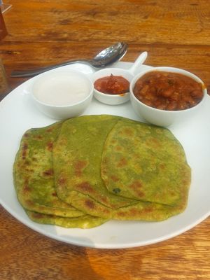 Indian breakfast 1 at Bean Me Up in Goa