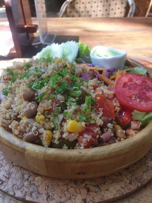 Mexican quinoa salad at Bean Me Up in Goa