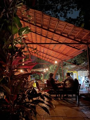 Outside garden  at Bean Me Up in Goa