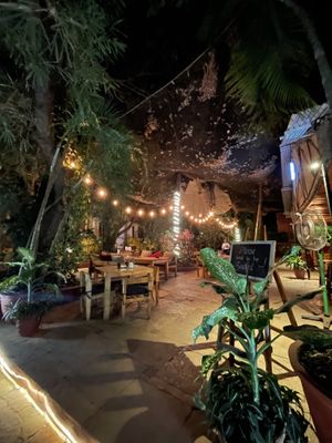 Great place to sit outside   at Bean Me Up in Goa