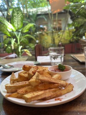 Sweet potato fries   at Bean Me Up in Goa