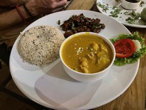 Malabar tempeh curry  at Bean Me Up in Goa
