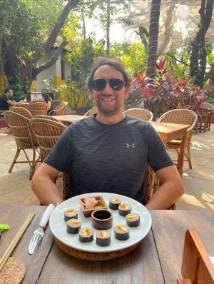 Vegan sushi   at Bean Me Up in Goa